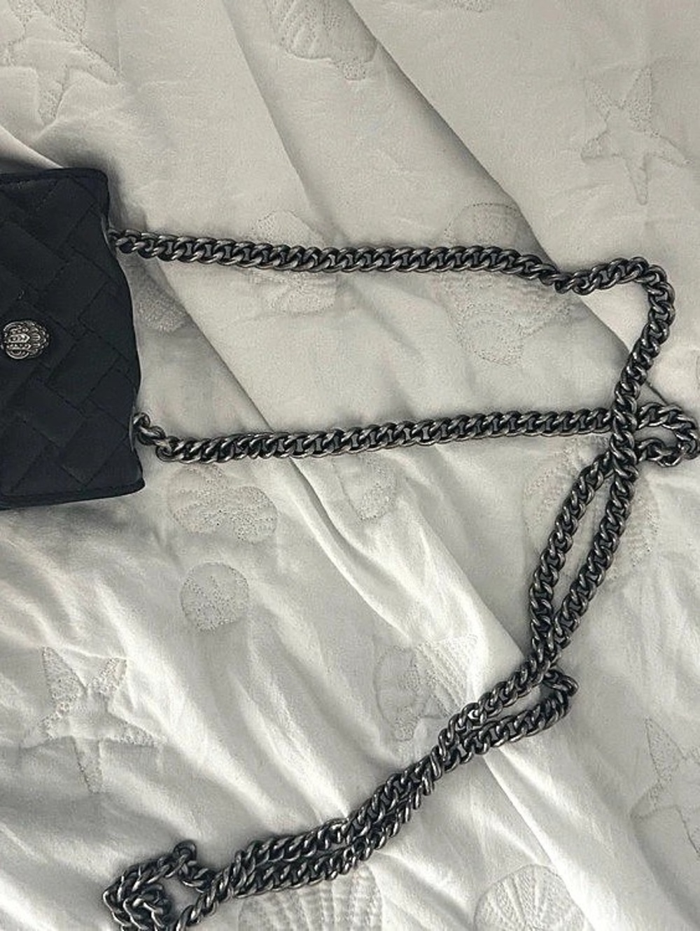Kurt Geiger Quilted Chain Crossbody Bag in Black